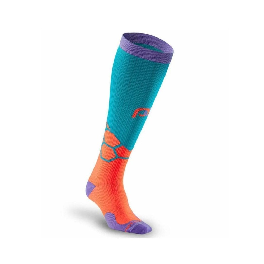 Womens Pro Compression Marathon Orange Boom Knee High Compression Socks sz L/XL